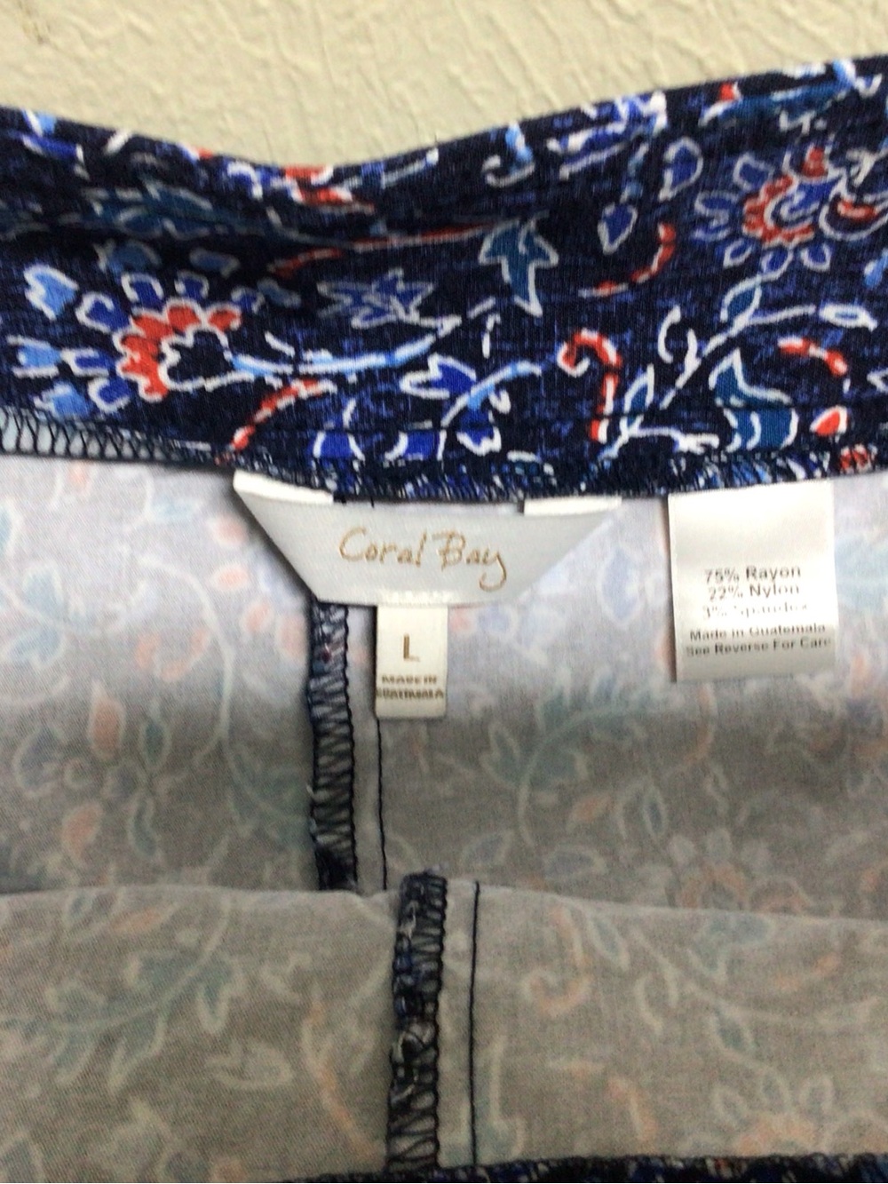 Coral Bay Navy Floral Skort with Blue and Red Accents - Picture 4 of 7
